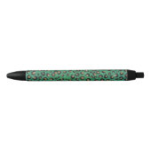 Elegant Green Glitter Black Gold Leopard Print Zwarte Inkt Pen (Voorkant)