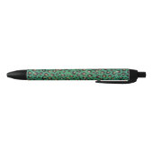 Elegant Green Glitter Black Gold Leopard Print Zwarte Inkt Pen (Bodem)