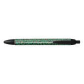 Elegant Green Glitter Black Gold Leopard Print Zwarte Inkt Pen (Achterkant)