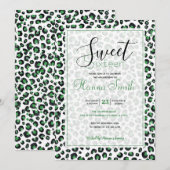 Elegant Green Glitter Black Leopard Animal Print (Voorkant / Achterkant)