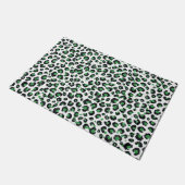 Elegant Green Glitter Black Leopard Animal Print Deurmat (Schuin)