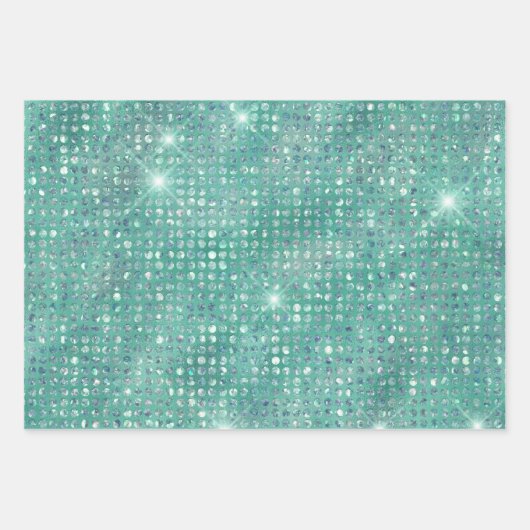 Elegant Green Glitter Damask Gift Inpakpapier Vel (Voorkant 3)