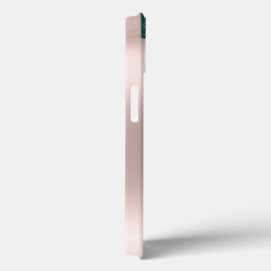 Elegant Green Glitter Drift Roos Gold Case-Mate iPhone Case (Achterkant / Rechts)