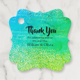 Elegant Green Glitter Favor Tags Bedankjes Labels