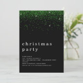 Elegant Green Glitter-kerstfeest Black Kaart (Staand voorkant)