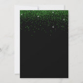 Elegant Green Glitter-kerstfeest Black Kaart (Achterkant)