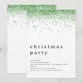 Elegant Green Glitter-kerstfeest Kaart (Voorkant / Achterkant)