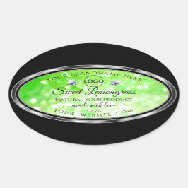Elegant Green Glitter Product Labels Diamonds Logo