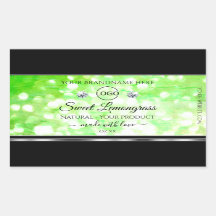 Elegant Green Glitter Product Labels Diamonds Logo