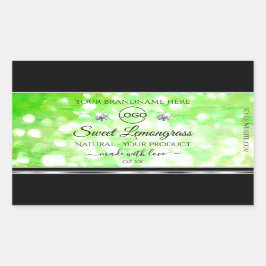 Elegant Green Glitter Product Labels Diamonds Logo