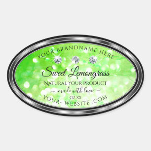 Elegant Green Glitter Product Labels Rhinestones