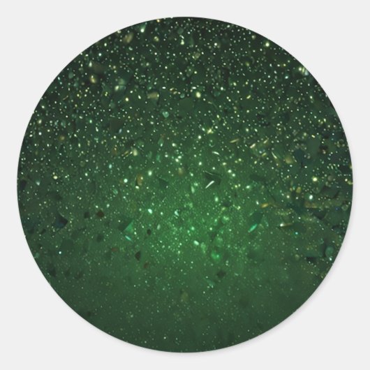 Elegant Green Glitter Tekst toevoegen Ronde Sticker (Voorkant)