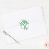Elegant Green Glitter Tree of Life Growth Sterkte Ronde Sticker (Envelop)