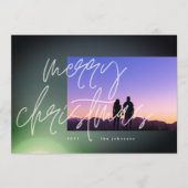 Elegant Green Glow-kerstgradiënt Ombre Feestdagenkaart (Voorkant)