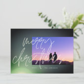 Elegant Green Glow-kerstgradiënt Ombre Feestdagenkaart (Staand voorkant)