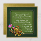 Elegant Green & Gold 50e Jubileum Uitnodiging (Voorkant / Achterkant)