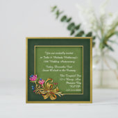 Elegant Green & Gold 50e Jubileum Uitnodiging (Staand voorkant)