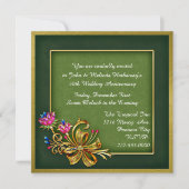 Elegant Green & Gold 50e Jubileum Uitnodiging (Voorkant)