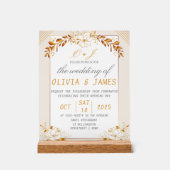 Elegant Green & Gold Acrylic Welcome Sign Acryl Bord (Voorkant)