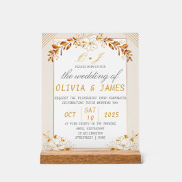 Elegant Green & Gold Acrylic Welcome Sign Acryl Bord