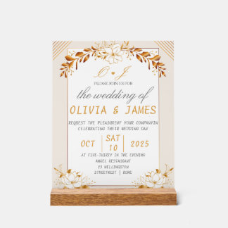 Elegant Green & Gold Acrylic Welcome Sign Acryl Bord