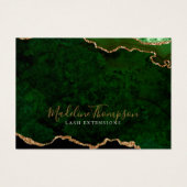 Elegant Green Gold Agate Zakelijk Cadeaubon Visitekaartje (Voorkant)