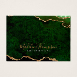 Elegant Green Gold Agate Zakelijk Cadeaubon Visitekaartje