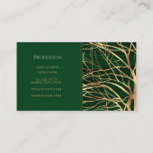 Elegant Green Gold Autumn Tree Tekening Visitekaartje (Achterkant)
