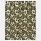Elegant Green Gold Blanket Botanical Chic Accent Fleece Deken (Voorkant)