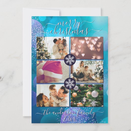 Elegant Green Gold Bokeh Art Merry kerst Feestdagenkaart