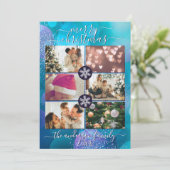 Elegant Green Gold Bokeh Art Merry kerst Feestdagenkaart (Staand voorkant)