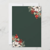 Elegant Green Gold Botanical Christmas Party Kaart (Achterkant)