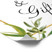 Elegant Green Gold Botanical Vine Kaarten & Giften Poster (Hoek)
