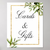 Elegant Green Gold Botanical Vine Kaarten & Giften Poster (Voorkant)