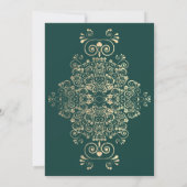 Elegant Green Gold Bridal Shower Invitation Kaart (Achterkant)