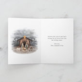 Elegant Green Gold Christian Photo Feestdagen Kaart (Binnen)