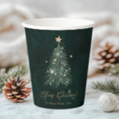 Elegant Green Gold Christmas Tree Papieren Bekers