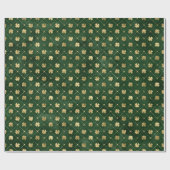Elegant Green Gold Clover Cadeaupapier (Vlak)
