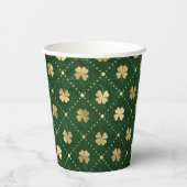 Elegant Green Gold Clover Papieren Bekers (Achterkant)