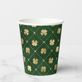 Elegant Green Gold Clover Papieren Bekers