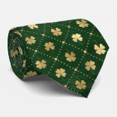 Elegant Green Gold Clover Stropdas (Opgerold)