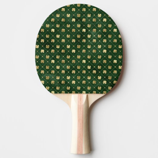 Elegant Green Gold Clover  Tafeltennisbatje (Voorkant)
