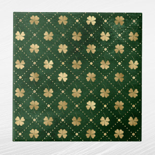 Elegant Green Gold Clover Tegeltje