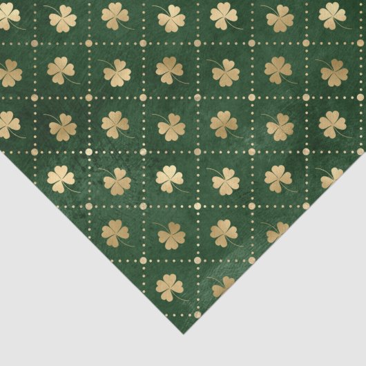 Elegant Green Gold Clover Tissuepapier (Detail)