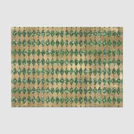 Elegant Green Gold Diamond Pattern Tissuepapier