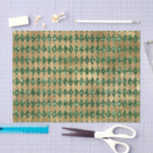 Elegant Green Gold Diamond Pattern Tissuepapier (Craft)