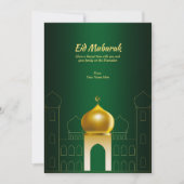 Elegant Green | Gold Dome Ramadan Wenskaart Kaart (Voorkant)