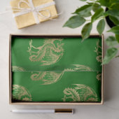 Elegant Green Gold Dragon Tissue Paper Tissuepapier (Geschenk)
