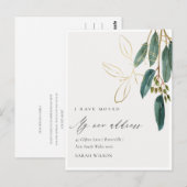 Elegant Green Gold Eucalyptus Branch I heeft verhu Briefkaart (Voorkant / Achterkant)