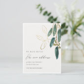 Elegant Green Gold Eucalyptus Branch We hebben ons Briefkaart (Staand voorkant)